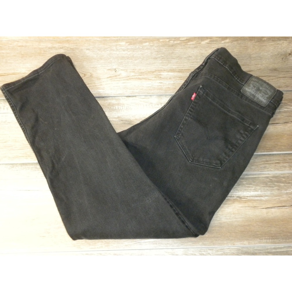 Levi's 541 Jeans Mens 37x32 Black Denim Athletic Taper Stretch Dark Wash